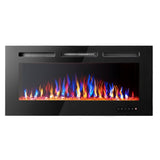 Luminis Black 50" WI-FI Insert Electric Fire 10 Colour LED Glass Wall Mounted Inset