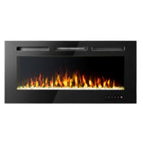 Luminis Black 50" WI-FI Insert Electric Fire 10 Colour LED Glass Wall Mounted Inset