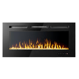 Luminis Black 50" WI-FI Insert Electric Fire 10 Colour LED Glass Wall Mounted Inset