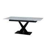 Toronto 140-180cm Grey Matt Ceramic Marble Extending Dining Table