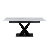 Toronto 140-180cm White Ceramic Marble Extending Dining Table