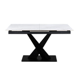 Toronto 140-180cm White Ceramic Marble Extending Dining Table