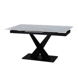 Toronto 140-180cm Grey Matt Ceramic Marble Extending Dining Table With Velvet Dining Chairs