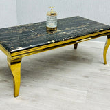 Louis Black/Gold Marble Coffee Table