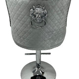 Roma Lion Knocker Quilted Tufted Shimmer Velvet BAR STOOLS - 3 Colours