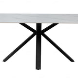 Phoenix 160cm White Ceramic Sintered Marble Dining Table