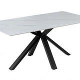 Phoenix 160cm White Ceramic Sintered Marble Dining Table