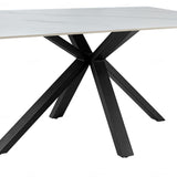 Phoenix 160cm White Ceramic Sintered Marble Dining Table