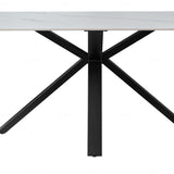 Phoenix 160cm White Ceramic Sintered Marble Dining Table