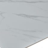 Phoenix 160cm White Ceramic Sintered Marble Dining Table