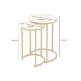 Hampton Nest Table | Ivory Shagreen | 2 piece By D.I. Designs