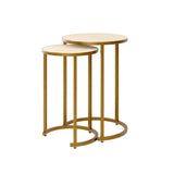 Hampton Nest Table | Ivory Shagreen | 2 piece By D.I. Designs