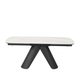 Onyx 180-280cm Italian White Ceramic Marble Side Extending Dining Table