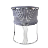 Porado Grey / Chrome Leathaire Fabric Dining Chair