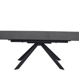 Rossa 180-225cm Black/White Ceramic Marble Extending Dining Table