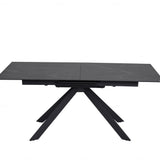 Rossa 180-225cm Black/White Ceramic Marble Extending Dining Table