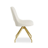 Orion Gold 180cm Dining Table White/Gold Ceramic Marble Top With Boucle Velvet Gold Leg Dining Chairs