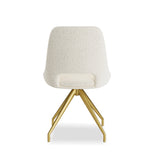 Orion Gold 180cm Dining Table White/Gold Ceramic Marble Top With Boucle Velvet Gold Leg Dining Chairs