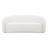 Bighton White Ivory Boucle Fabric Sofa by D.I. Designs