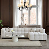 The Bubble Ivory White Boucle Corner Tribeca Premium Sofa Ivory White Boucle Fabric [Pre-order 22/02]