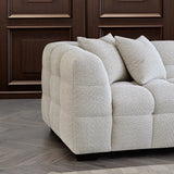 The Bubble Ivory White Boucle Corner Tribeca Premium Sofa Ivory White Boucle Fabric [Pre-order 22/02]