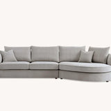 The Rubin Pebble Taupe Boucle Corner Premium Sofa Pebble Boucle Fabric