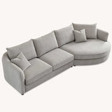 The Rubin Pebble Taupe Boucle Corner Premium Sofa Pebble Boucle Fabric