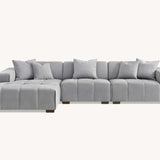 The Leonard Cloudy Grey Boucle Left Hand Corner Premium Sofa Cloudy Grey Boucle Fabric