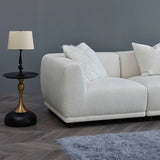 The Lottie Polar White Boucle Corner Premium Sofa White Boucle Fabric