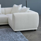 The Lottie Polar White Boucle Corner Premium Sofa White Boucle Fabric