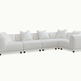 The Lottie Polar White Boucle Corner Premium Sofa White Boucle Fabric