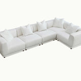 The Lottie Polar White Boucle Corner Premium Sofa White Boucle Fabric