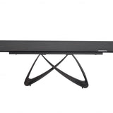 Serenti 180-260cm Italian Black/Gold Ceramic Marble Side Extending Dining Table