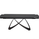 Serenti 180-260cm Italian Black/Gold Ceramic Marble Side Extending Dining Table