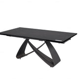 Serenti 180-260cm Italian Black/Gold Ceramic Marble Side Extending Dining Table