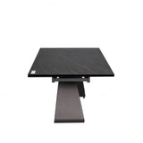 Serenti 180-260cm Italian Black/Gold Ceramic Marble Side Extending Dining Table