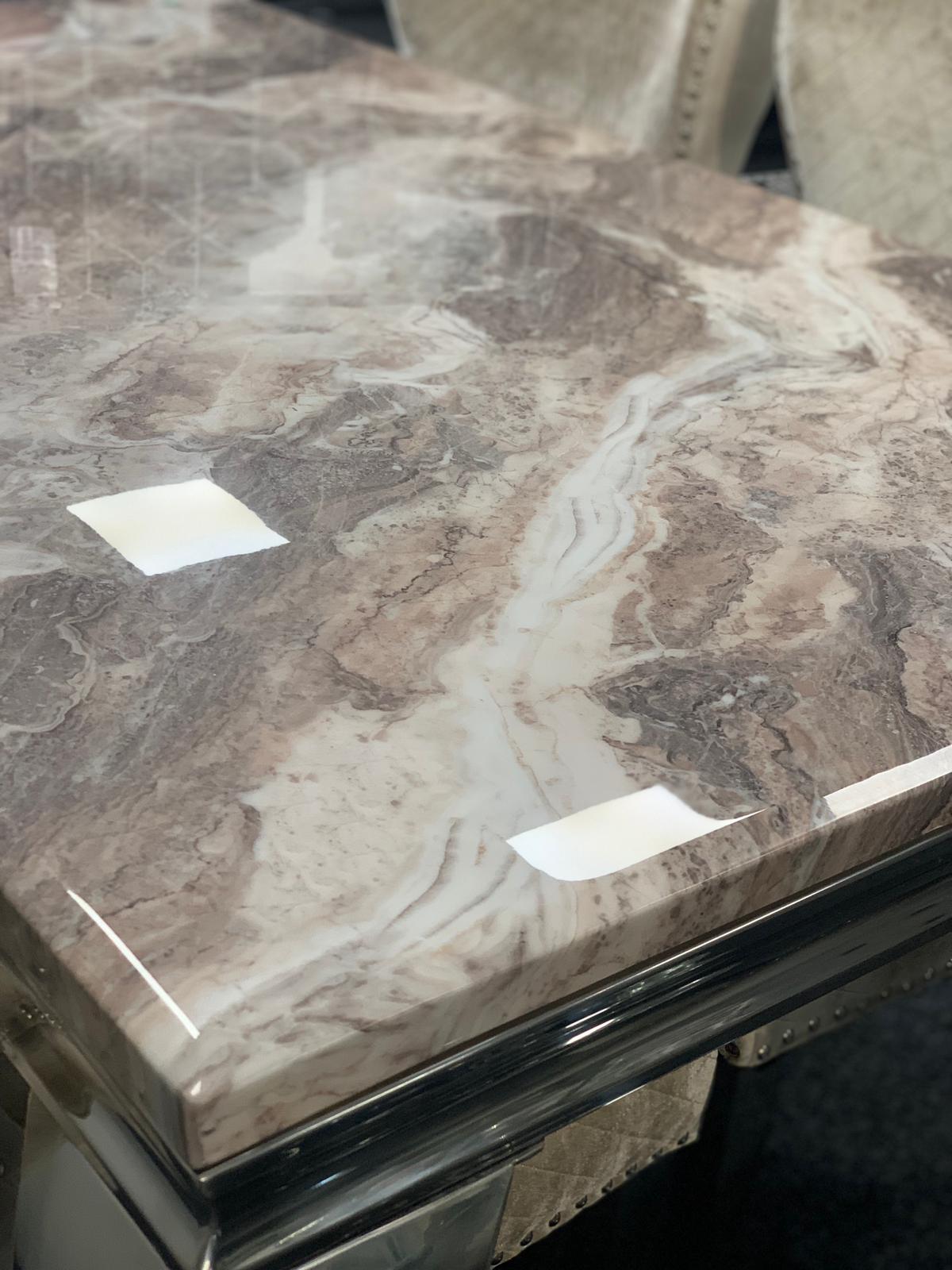 Louis 180CM Marble & Chrome Dining Table - 5 Colours - Belmont Interiors