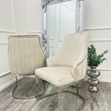 Cannes Grey/Chrome Plush Velvet Dining Chair