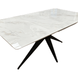 Moda 160-200cm White/Gold Ceramic Marble Extending Dining Table