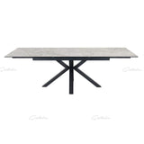 Phoenix 120-180cm Grey Ceramic Marble Extending Table - Belmont Interiors