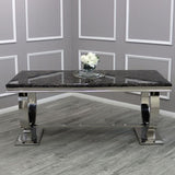 Arianna 200cm Marble & Chrome Dining Table - 4 Colours - Belmont Interiors