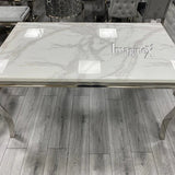 Louis 180CM Marble & Chrome Dining Table - 5 Colours - Belmont Interiors