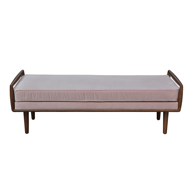 Tibberton Ottoman - Pink Velvet by D.I. Designs-Esme Furnishings