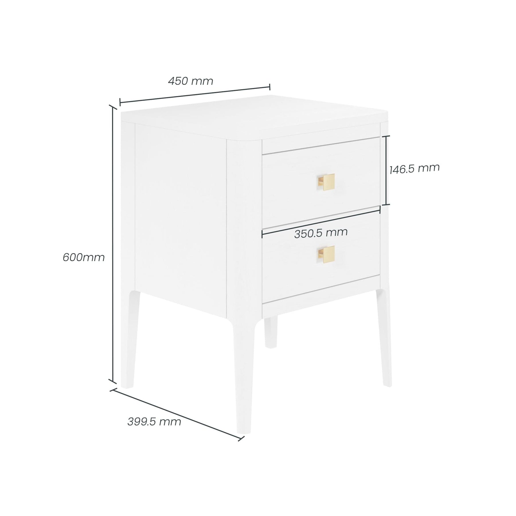 Abberley Bedside - White by D.I. Designs-Esme Furnishings