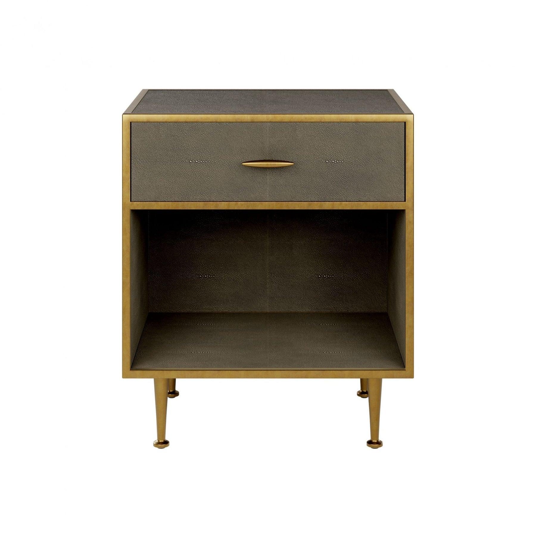 Hampton Bedside Table Grey Shagreen DI Designs-Esme Furnishings