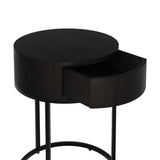 Hampton Round Wooden Bedside - Black by D.I. Designs-Esme Furnishings