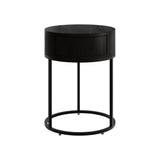 Hampton Round Wooden Bedside - Black by D.I. Designs-Esme Furnishings