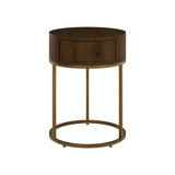 Hampton Round Wooden Bedside - Brown by DI Designs-Esme Furnishings