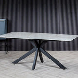 Moda 180cm Grey/Gold Ceramic Marble Dining Table