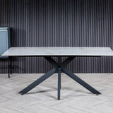 Moda 180cm Grey/Gold Ceramic Marble Dining Table